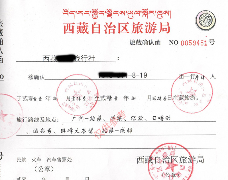 Tibet travel permit
